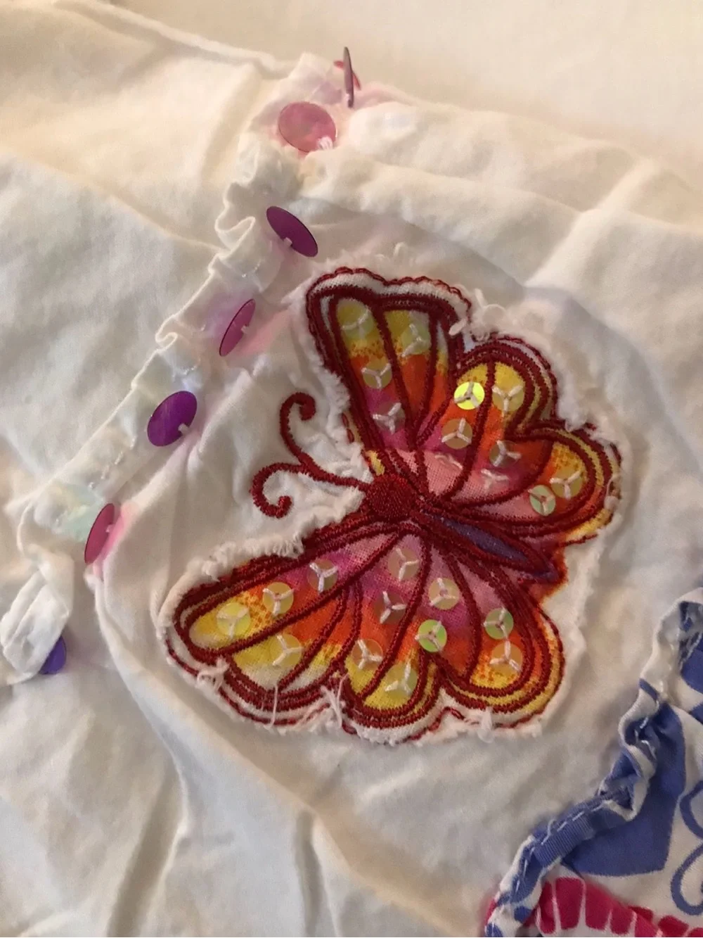 Limited Too White Tank Top Sz 10 White Butterfly Ruffle Skirt Girl Sz 6 Outfit